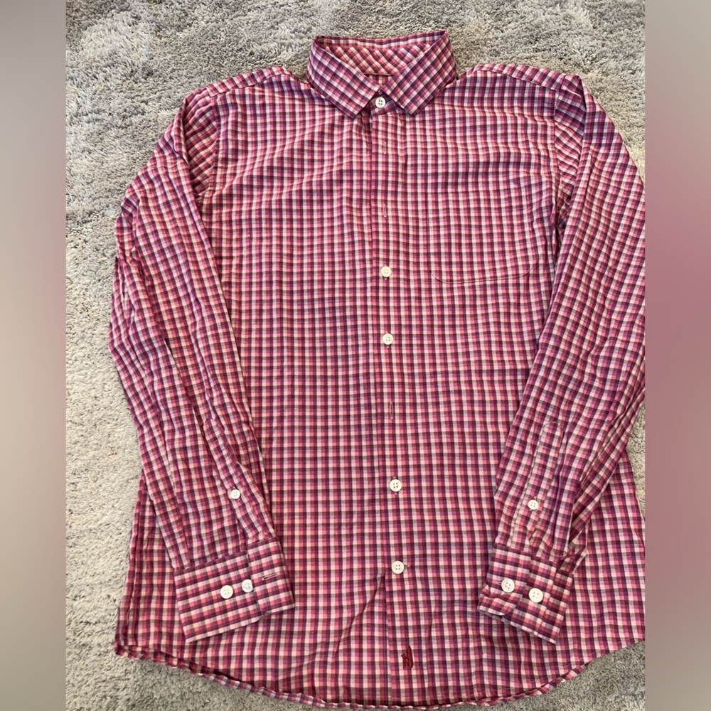 - Johnnie o button down plaid shirt